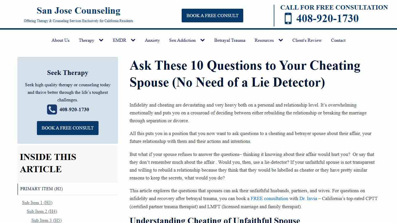 10 Must-Ask Questions for Your Cheating Spouse (2026) - San Jose Counseling - Dr. Invia Betjoseph